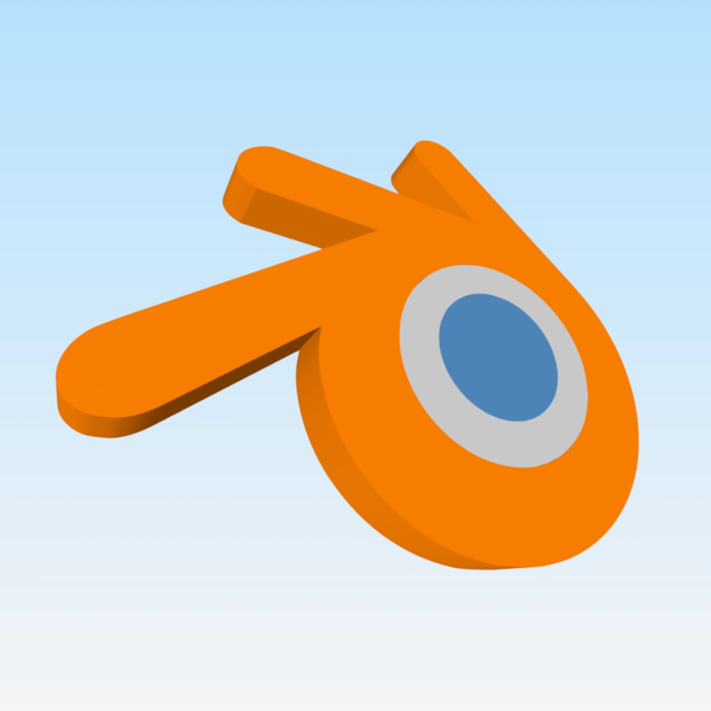 Den ekstruderede 3D-version af Blender-logoet