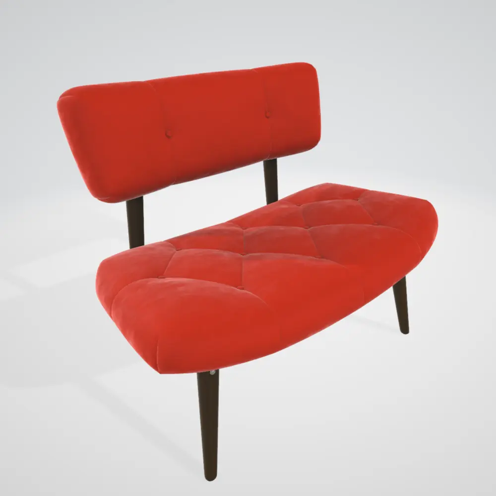 Een 3D-model van een getextureerde stoel