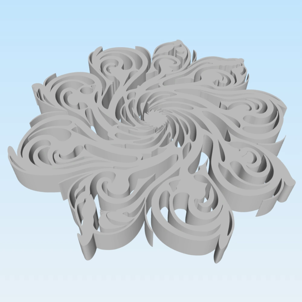 漩涡挤压成 3D 模型