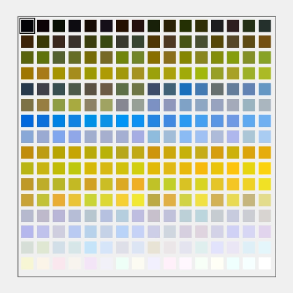 256-färgspaletten som används