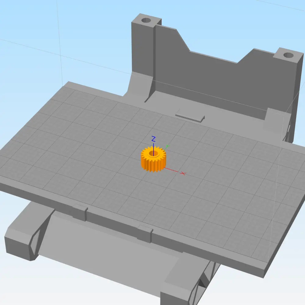 A small cog loaded into 3D printing software