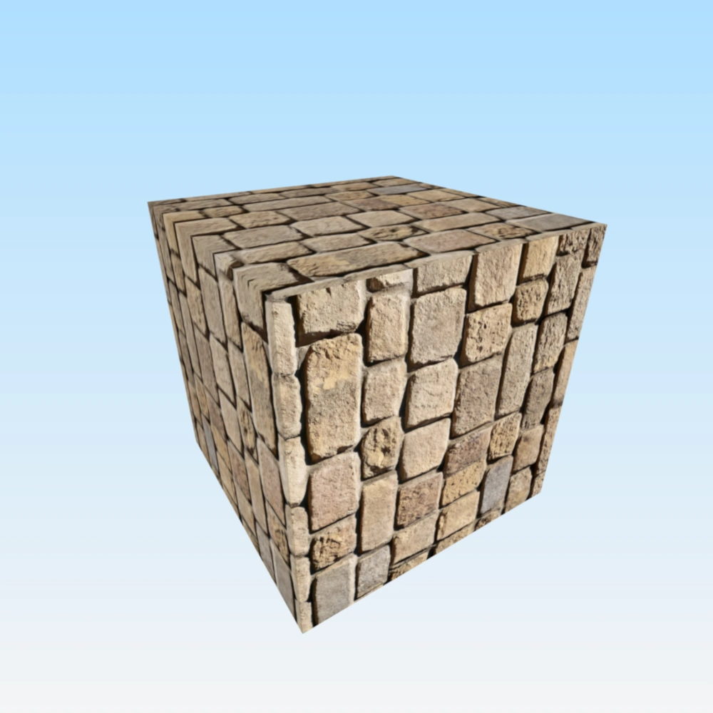 De 3D-kubus met gestructureerde vlakken